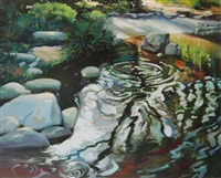 "Quiet Pool", Martha Saudek Oil Painting