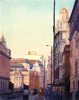 "London Evening", Martha Saudek Oil Painting