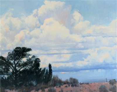 "Rain's Coming, New Mexico", Martha Saudek Oil Painting