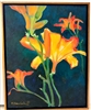 "Summer's Vibrant Lilies II", Martha Saudek Oil Painting