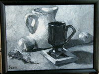 "Study in Gray & Black II", Beatrice Stuart  
Still Life Oil Painting