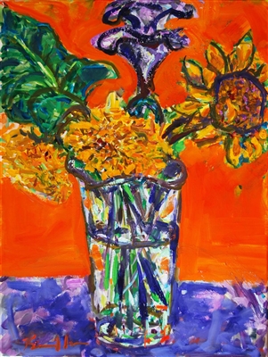 "Sunflowers", Zolita Sverdlove (1936-2009) Contemporary Still Life Oil Painting