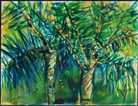 "Palm Trees", Zolita Sverdlove (1936-2009) Contemporary Watercolor
