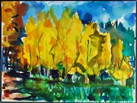 "Fall in the Arroyo", Zolita Sverdlove (1936-2009) Contemporary Watercolor