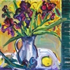 "Iris II", Zolita Sverdlove (1936-2009) Contemporary Still Life Oil Painting
