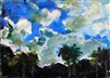 "Palms & Clouds", Zolita Sverdlove (1936-2009) Contemporary Oil Painting
