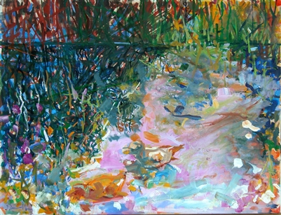 "Reed Pond", Zolita Sverdlove (1936-2009) Contemporary Oil Painting
