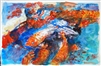 "Koi", Zolita Sverdlove (1936-2009) Contemporary Watercolor Painting