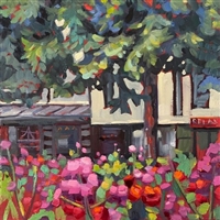 "Village Morning, Oil Painting by Andrea Tarman