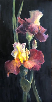 "Purple Iris Solitude", Nyla Witmore Oil Painting