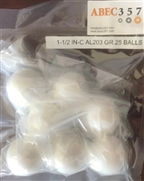 1-1/2 IN-C AL203 GR.25 BALLS, ABEC357, Ceramic Balls, Alumina Oxide AL203, Inch, Grade 25, 1-1/2 in / 1.5000 in / 38.1000 mm.