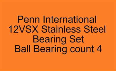 Penn International 12VSX Gold 12VSXS Silver Stainless Steel Bearing Set, ABEC357.