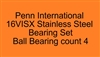 Penn International 16VISX Gold 16VISXS Silver Stainless Steel Bearing Set, ABEC357.