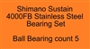 Shimano Sustain 4000FB Stainless Steel Bearing Set, ABEC357.