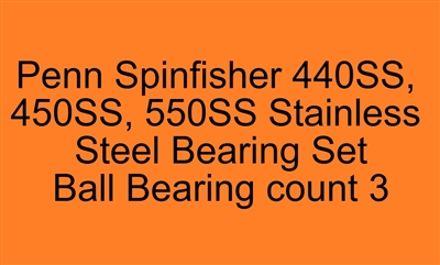 Penn Spinfisher 440SS 450SS 550SS Stainless Steel Bearing Set, ABEC357.