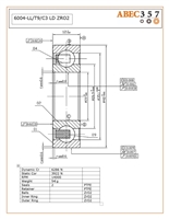 6004-LL/T9/C3 LD ZRO2, KIT16219, 20x42x12 MM, ABEC357, Full Ceramic , Zirconia ZrO2 Inner/Outer/Balls, PTFE Retainer, PTFE Seals, C3 Fit, Lube Dry.