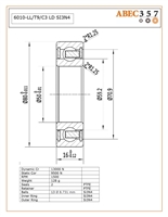 6010-LL/T9/C3 LD SI3N4, 50x80x16 MM, ABEC357, Full Ceramic, Silicon Nitride Si3N4 Inner/Outer/Balls, PTFE Retainer, PTFE Seals, C3 Fit, Lube Dry.