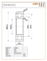 6010 ZRO2 FC LD, 50x80x16 MM, FULL-COMPLEMENT-6010-ZR02-10, ABEC357, Full Ceramic, Zirconia ZrO2 Inner/Outer/Balls, Full Complement, Open, Lube Dry.