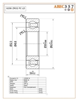 6206 ZRO2 FC LD, 30x62x16 MM, ABEC357, Full Ceramic, Zirconia ZrO2 Inner/Outer/Balls, Full Complement, Open, Lube Dry.