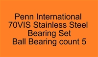Penn International 70VIS Gold 70VISS Silver Stainless Steel Bearing Set, ABEC357.