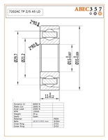 7202AC TP Z/S A5 LD, 15x35x11 mm, ABEC357, Full Ceramic Angular Contact, Open, Zirconia ZrO2 races, Grade 5 Si3N4 Ceramic Balls, Peek Retainer, ABEC #5, Lube Dry.