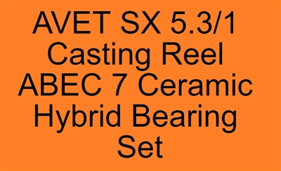 #FR-194C-Y, #FR-194, AVET SX 5.3/1 Casting Reel ABEC 7 Bearing set, 8 Bearings, ABEC357.