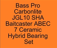 Upgrade reel performance Bass Pro Carbonlite JGL10 SHA Baitcaster, 2 replacement bearings, Ceramic Super Tune Bearings, ABEC357, Ceramic Hybrid ABEC 7 Orange Seal Bearings.