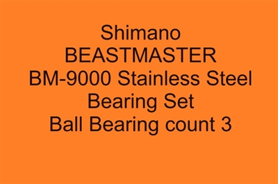 Shimano Beastmaster BM-9000 Bearing Set,  2 Rubber Seals  with grease lube, ABEC357.