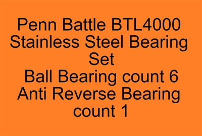 Penn Battle BTL4000 Stainless Steel Bearing Set, ABEC357.