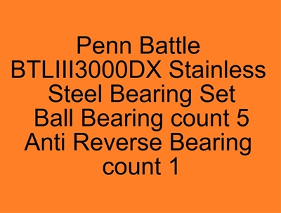 Penn Battle III DX BTLIII3000DX, BTLIII4000DX (20) Stainless Steel Bearing Set, ABEC357.