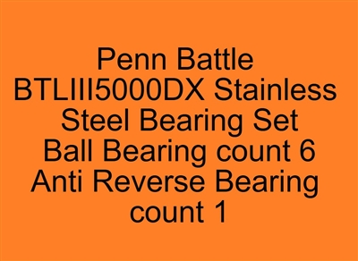 Penn Battle BTLIII5000DX Stainless Steel Bearing Set, Battle III DX BTLIII5000DX, BTLIII6000DX (20), ABEC357.