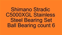 Shimano Stradic C5000XGL Stainless Steel Bearing Set, ABEC357, Set of 6 Bearings.