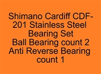 Shimano Cardiff CDF-201 Cardiff 100, 101, 200, 201, 300, 301 Stainless Steel Bearing Set, ABEC357.