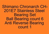 Shimano Chronarch CH-201E7 Chronarch 200E7, 201E7 (12) Stainless Steel Bearing Set, ABEC357.