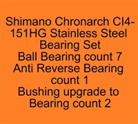 Shimano Chronarch CI4+151HG Stainless Steel Bearing Set, ABEC357.