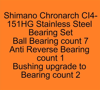 Shimano Chronarch CI4+151HG Stainless Steel Bearing Set, ABEC357.