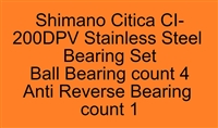 Shimano Citica CI-200DPV Citica 200D, 201D, 200DPV, 200DSV (06-07) Stainless Steel Bearing Set, ABEC357.