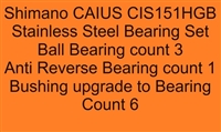 Shimano Caius CIS151HGB Stainless Steel Bearing Set, ABEC357.