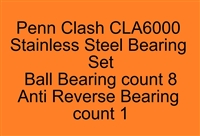 Penn Clash CLA5000 CLA6000 Stainless Steel Bearing Set, ABEC357, Set of 9 Bearings.