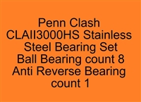 Penn Clash CLAII3000HS CLAII4000HS Stainless Steel Bearing Set, ABEC357, Set of 9 Bearings.