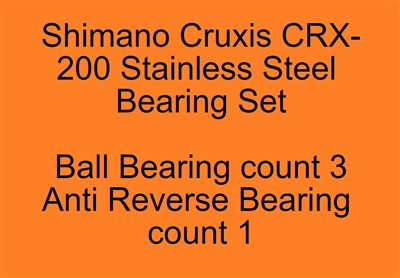 Shimano Cruxis 200, 201 (06) Stainless Steel Bearing Set, ABEC357.