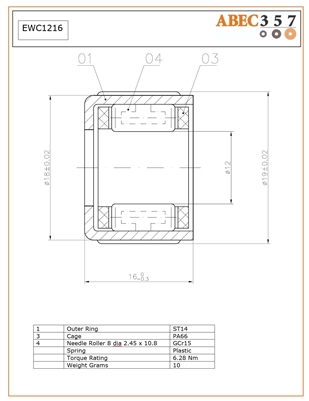 EWC1216, 12x18/19x16 MM, KIT18230, Penn 98B-525, 098B-1184377, 98B-525MAG2, 098B-1239046.