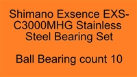 Set of 10 Super Tune bearings, Shimano Exsence EXS-C3000MHG Exsence 3000MHG, C3000M, C3000MHG, 4000MXG (21)  Stainless Steel Bearing Set, ABEC357.