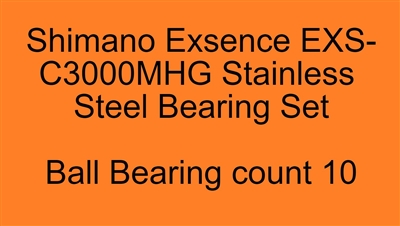 Shimano Exsence EXS-C3000MHG Stainless Steel Bearing Set, ABEC357.