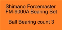 Shimano Forcemaster FM-9000A Bearing Set,  2 Rubber Seals  with grease lube, ABEC357, Set of 3 Bearings.