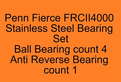 Penn Fierce II FRCII4000 FRCII4000LL Stainless Steel Bearing Set, ABEC357.