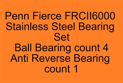 Penn Fierce II FRCII6000 FRCII5000 Stainless Steel Bearing Set, ABEC357.