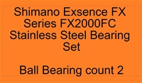 Shimano FX Series FX2000FC FX 1000, 1000J, 2000, 2500, C3000, 4000 (19-20) Stainless Steel Bearing Set, ABEC357.
