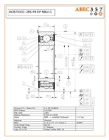 HCB7000C-2RS P4 DF NBU15, 10x26x8 mm, Single Row Angular Contact Ceramic Hybrid Bearing, Duplex Set, Angular Contact Ceramic Hybrid Industrial Bearings.