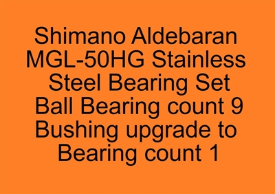 Set of 10 Super Tune bearings, Shimano Aldebaran MGL-50HG Aldebaran MGL 50, 51, 50HG, 51HG (15-18) Stainless Steel Bearing Set, ABEC357.